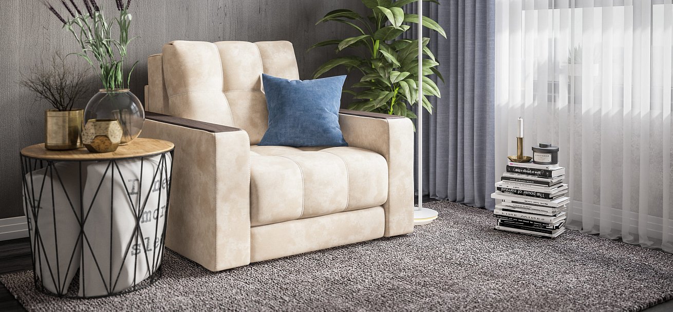 Кресло-кровать BOSS 2.0 велюр Alkantara пепел