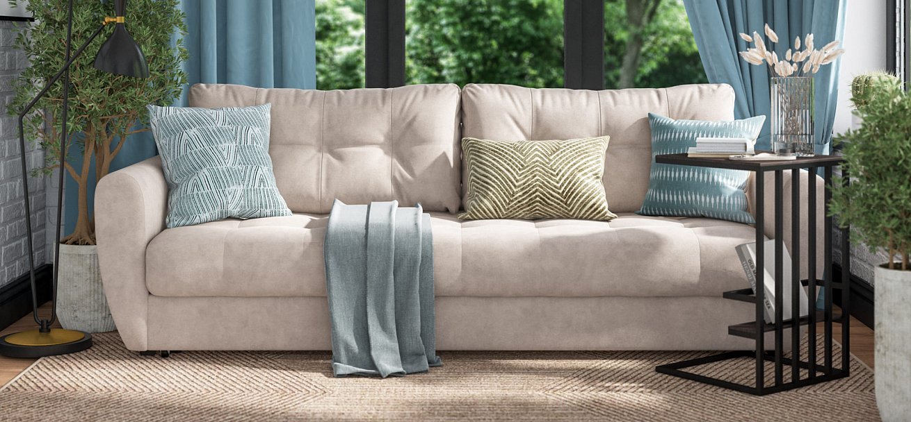 Диван Престон 2.0 велюр Monolit латте