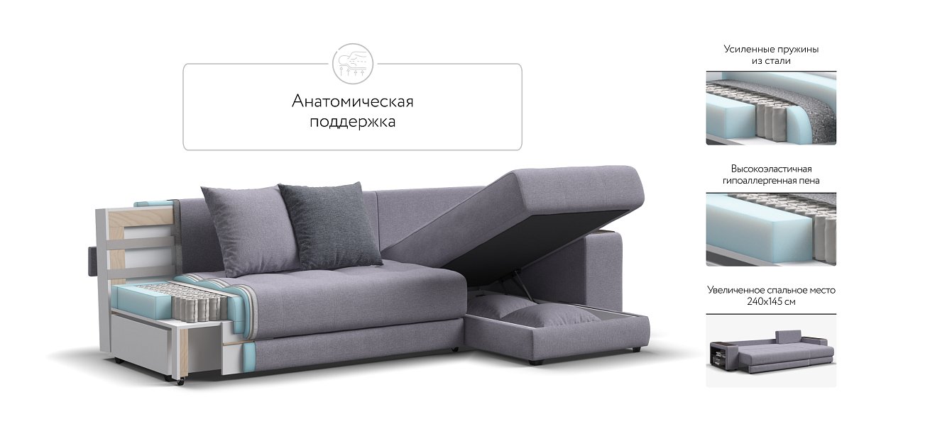 Дубай У 3.0 рогожка Malmo платина, рогожка Vento серый