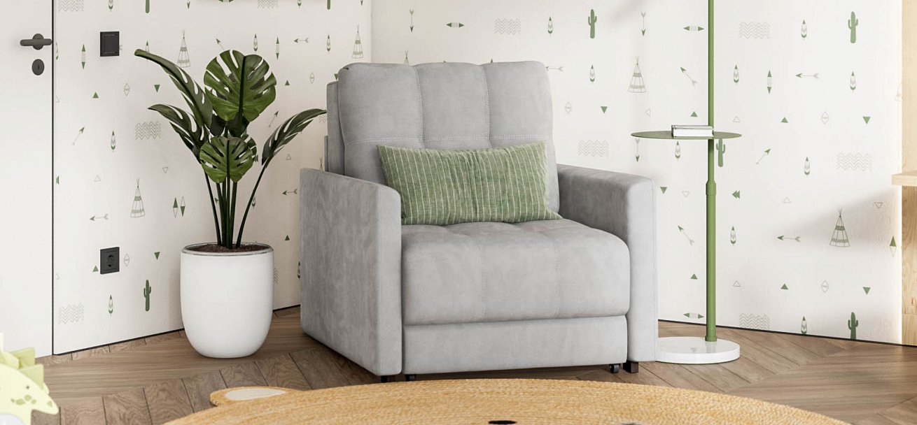 Кресло-кровать BOSS LOFT велюр Monolit сталь