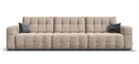 Диван BOSS.XO MAX Велюр Alkantara пепел / WOOD Rock