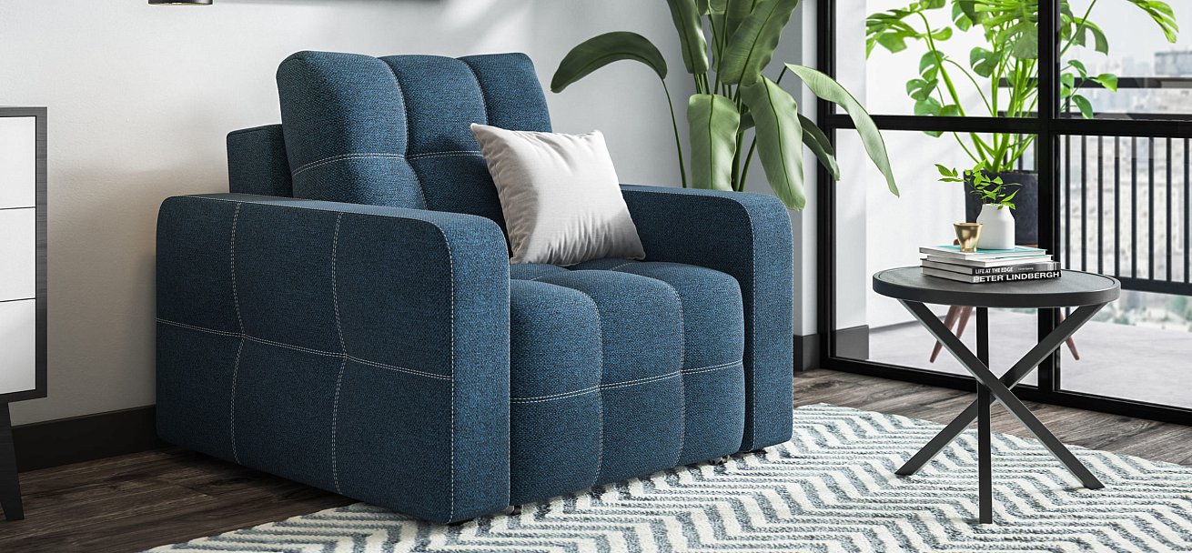 Кресло-кровать Dandy рогожка Malmo синий