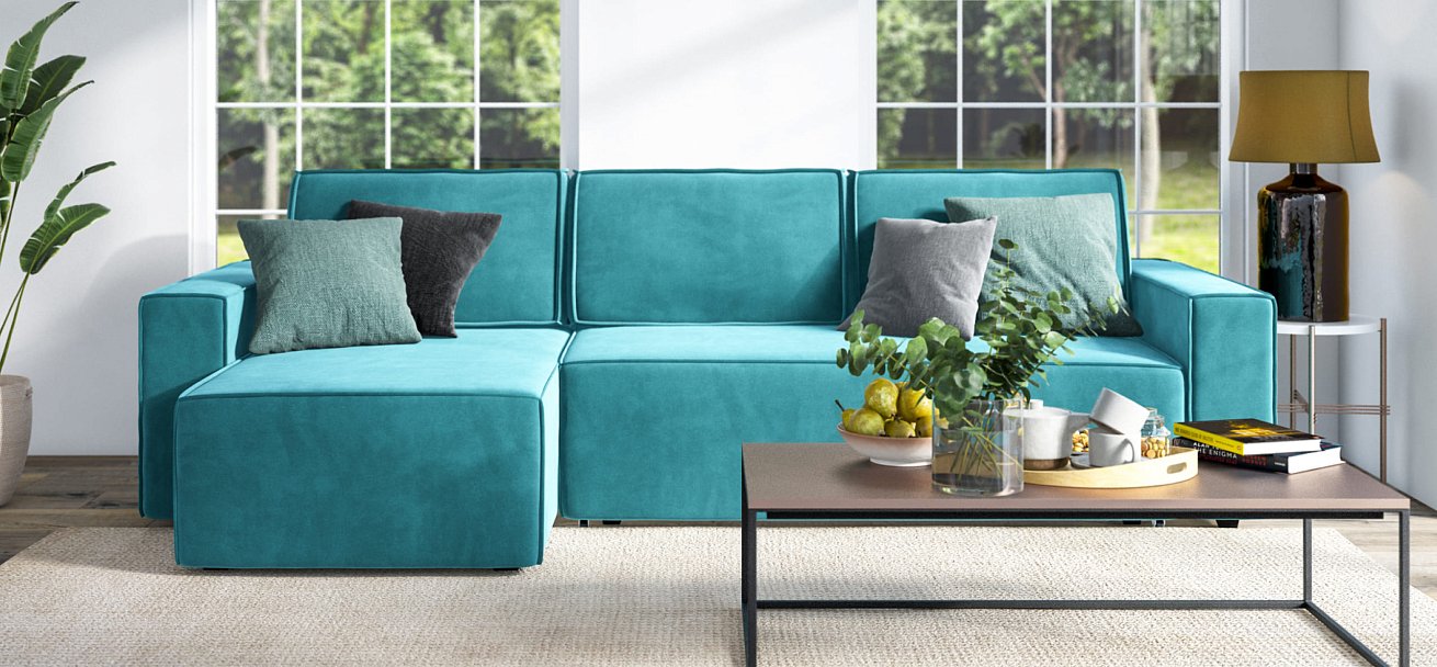 Угловой диван NORD 2.0 Велюр Monolit зеленый