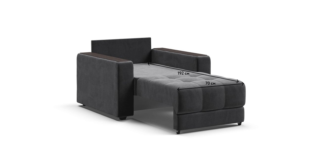 Кресло-кровать BOSS 2.0 велюр Monolit серый