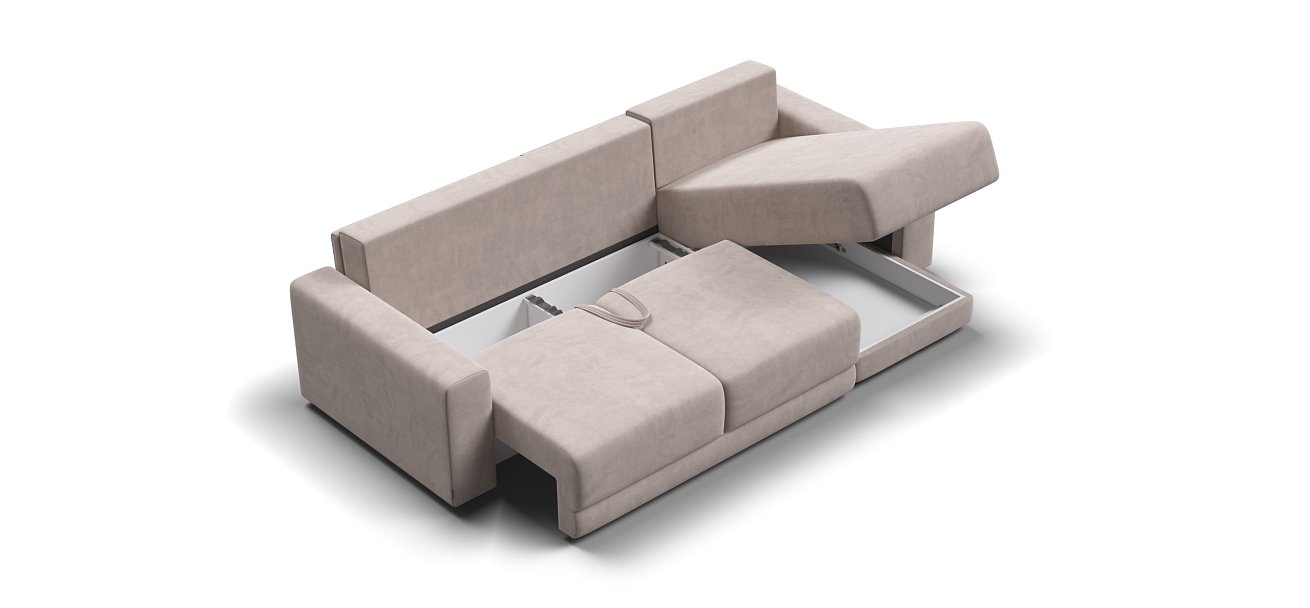 Угловой диван Босс Прайм ХЛ Велюр Monolit латте