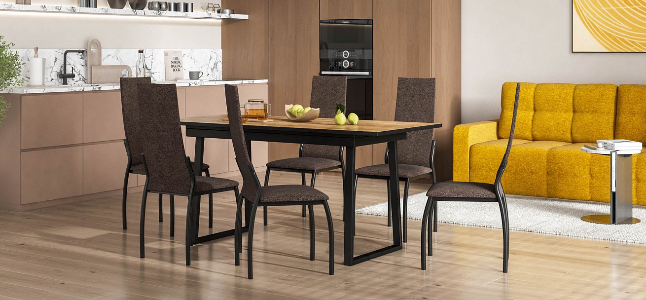 Стул АСТИ NEW 2 шт. рогожка Malmo шоколад К., черный