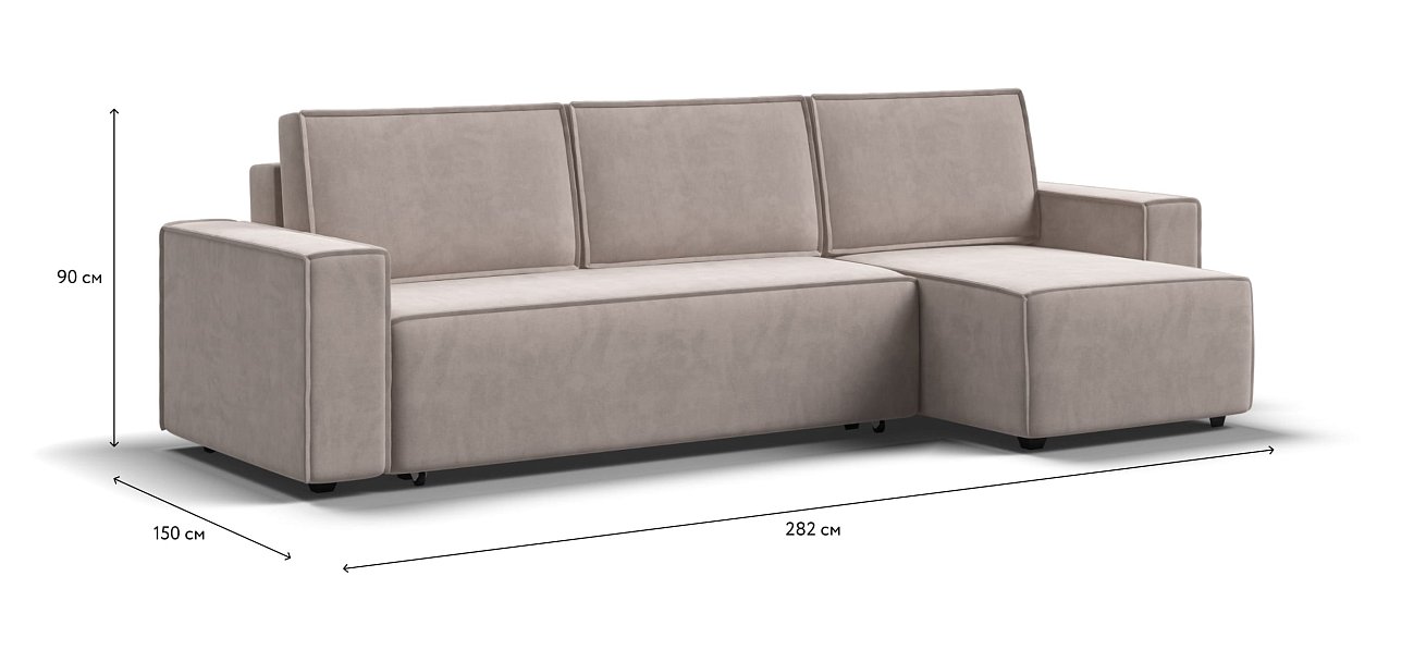 Угловой диван NORD 2.0 Велюр Monolit латте