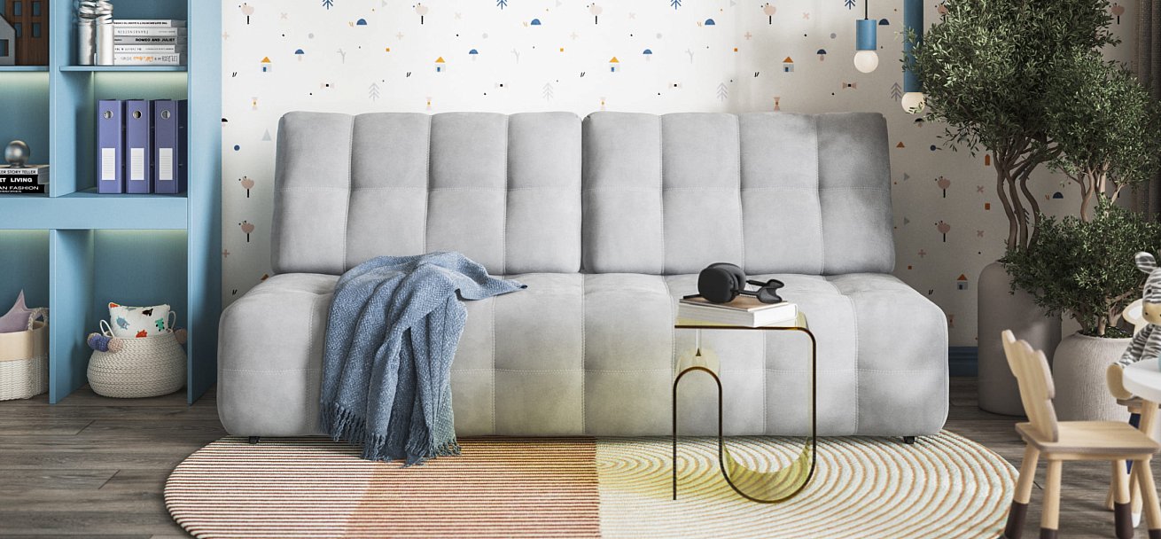 Диван BOSS 2.0 MINI велюр Monolit сталь