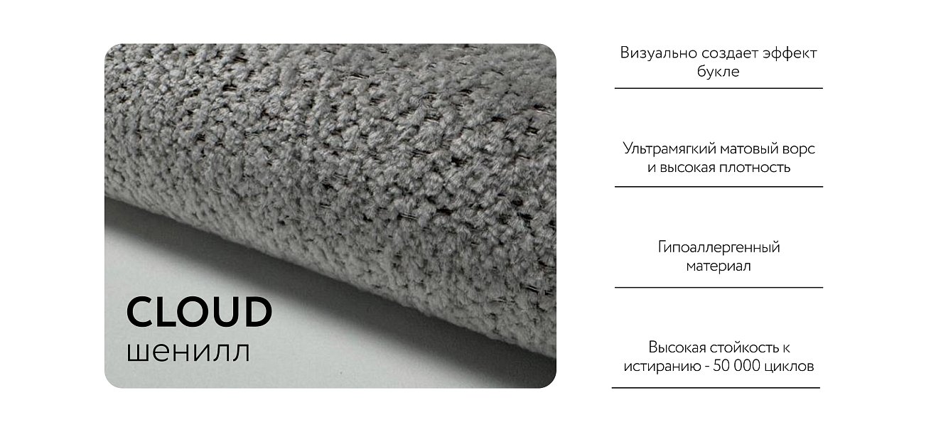 Диван BOSS TREND Шенилл CLOUD грей