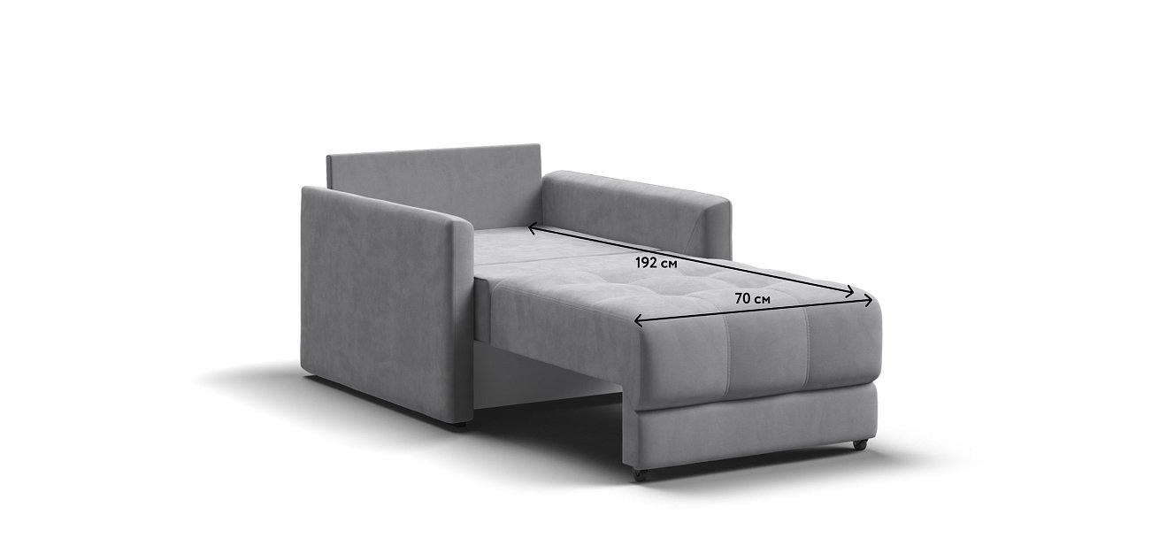 Кресло-кровать BOSS LOFT велюр Monolit сталь
