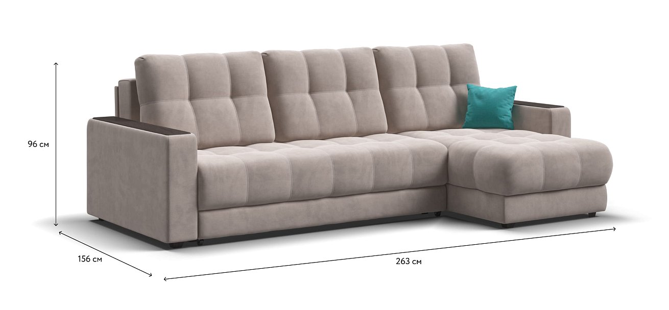 Угловой диван BOSS 3.0 Classic XL велюр Monolit латте