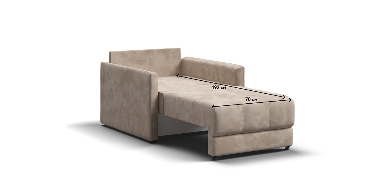 Кресло-кровать BOSS LOFT велюр Alkantara пепел