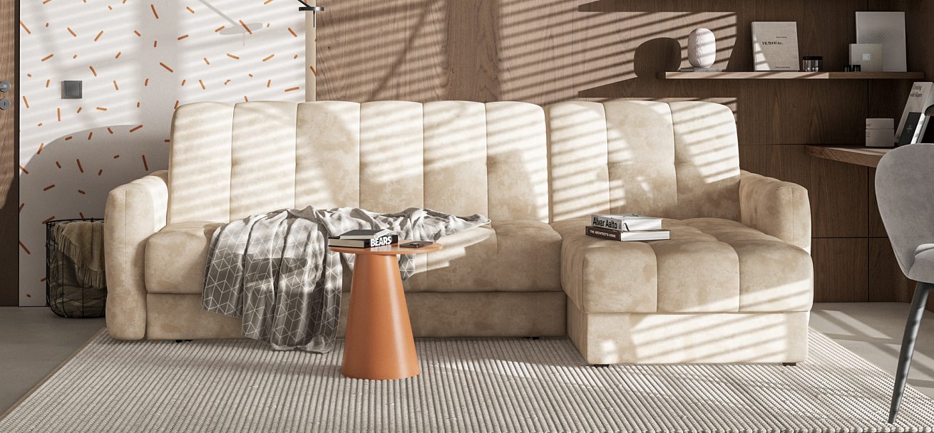 Угловой диван BOSS Sleep 160 Велюр Alkantara пепел