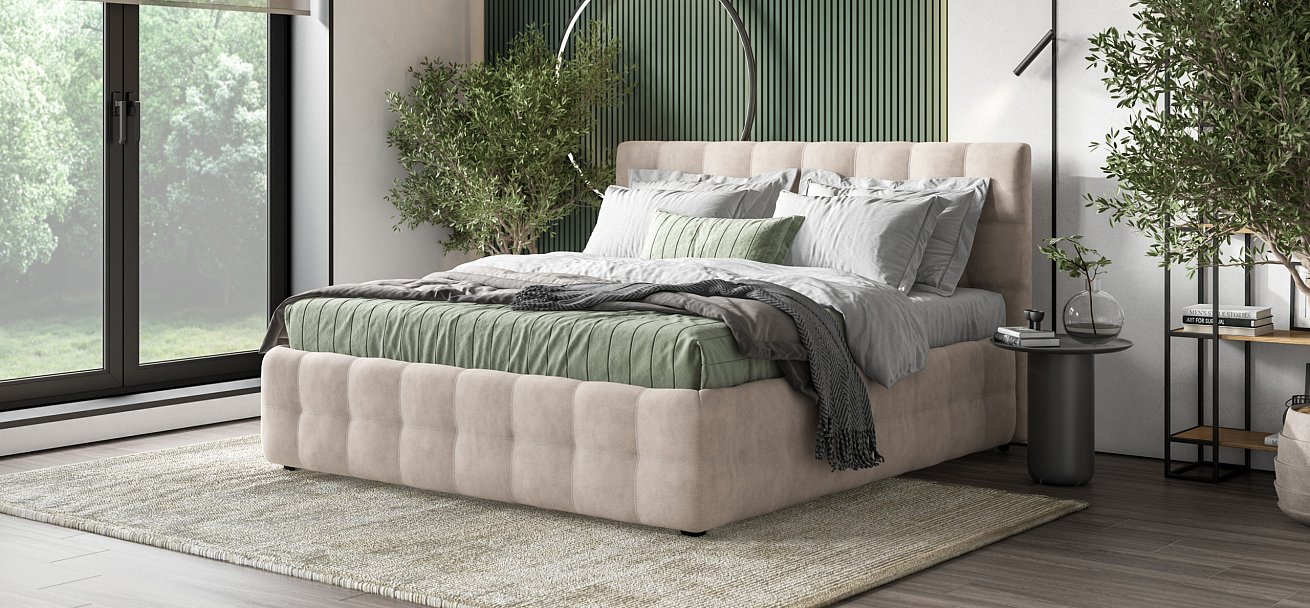 Кровать Босс 180*200 Про велюр Monolit латте