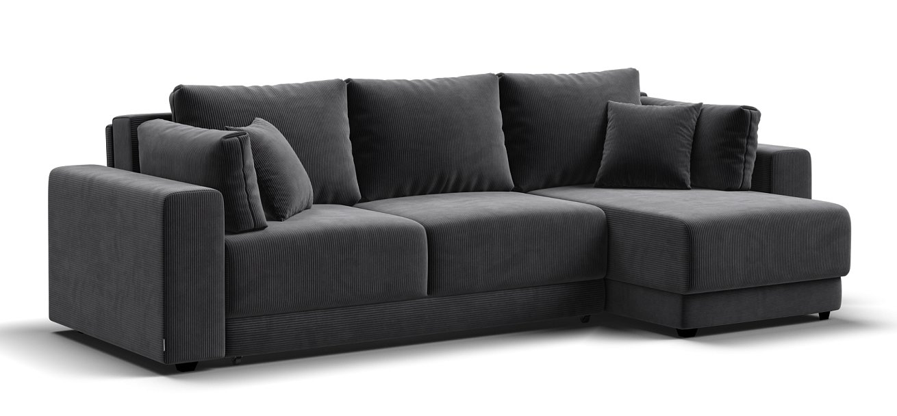 Угловой диван Босс Прайм ХЛ Вельвет CORD графит