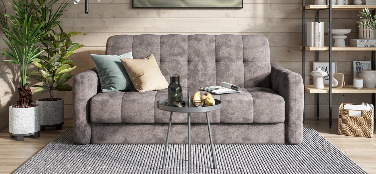 Диван BOSS Sleep 160 велюр Alkantara серый