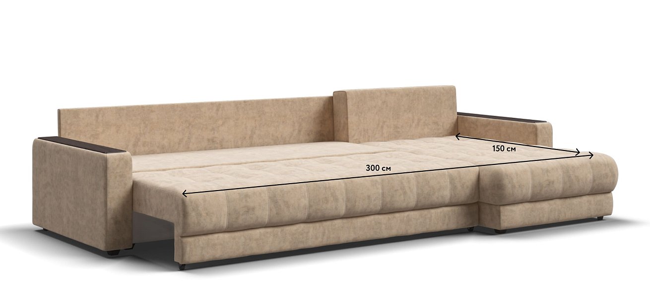 Угловой диван BOSS 3.0 MAX Велюр Роял шампань