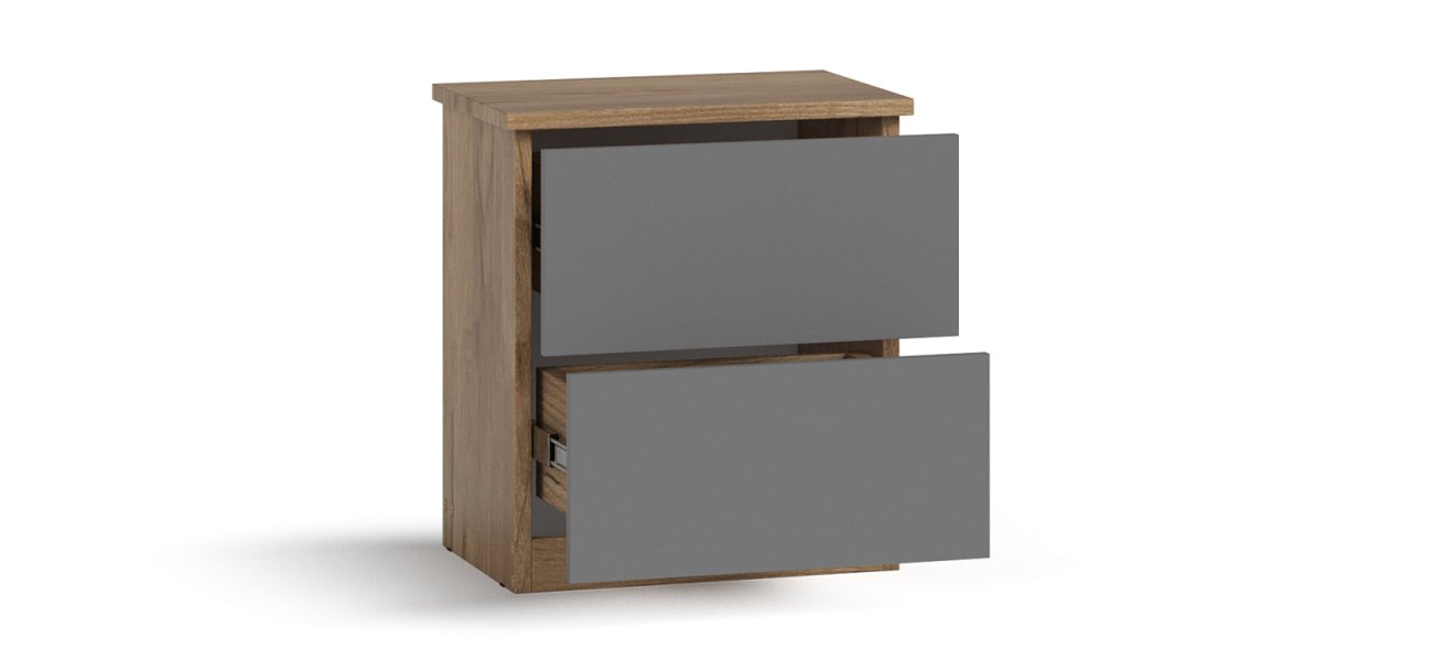 Тумба СИМПЛ NEW Крафт табачный, Серый графит