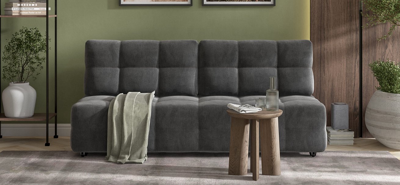 Диван Dandy MINI SE велюр Monolit серый