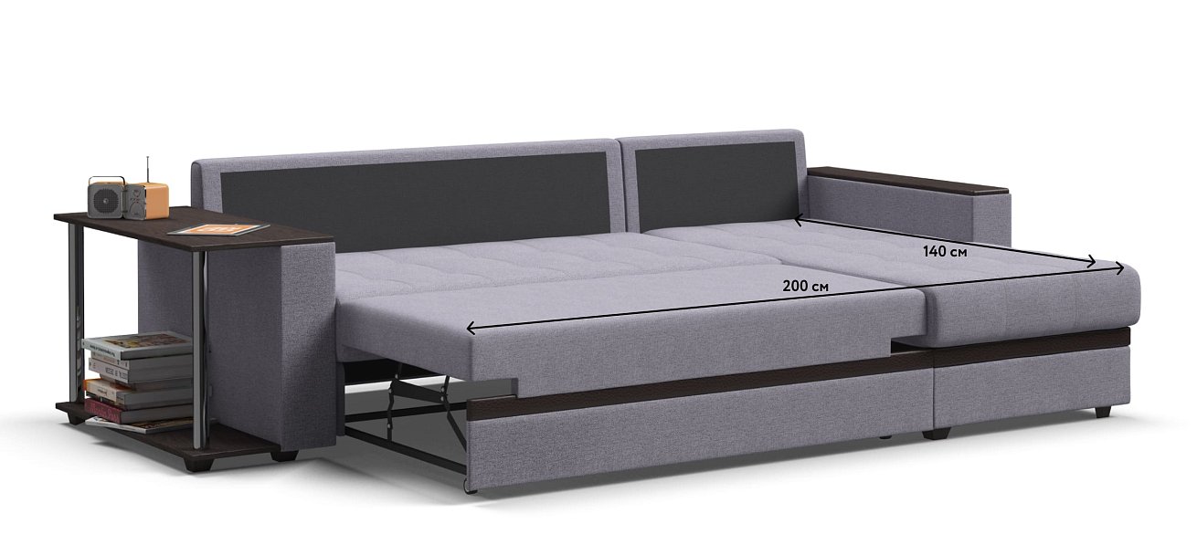 Угловой диван Атланта НПБ рогожка Malmo платина