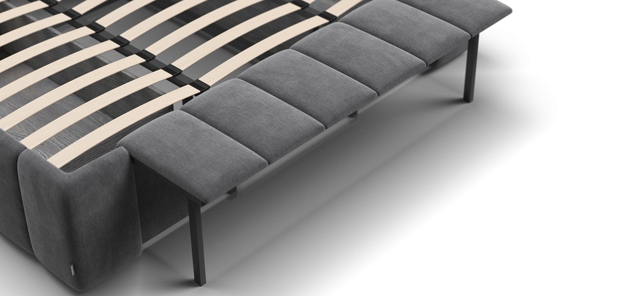 Кровать BOSS.XO 180*200 велюр Monolit серая