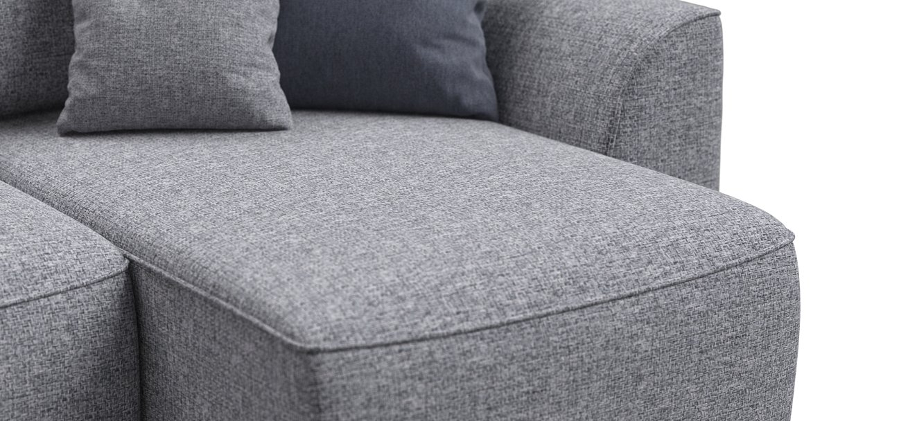 Угловой диван KING SE Рогожка Vento серый