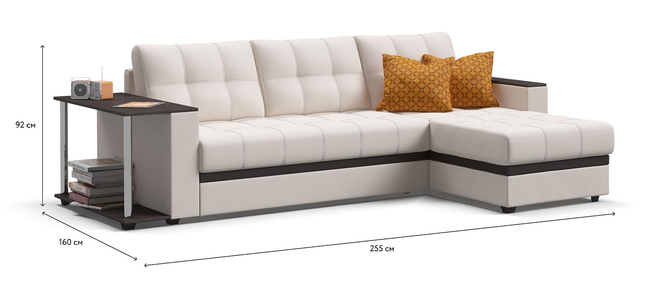 Угловой диван Атланта НПБ экокожа белый