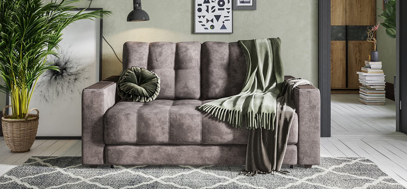 Диван BOSS Compact велюр Alkantara серый