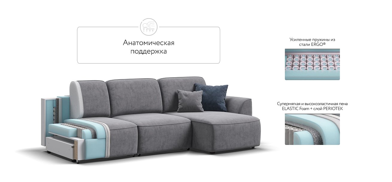 Угловой диван KING SE Велюр Роял агат