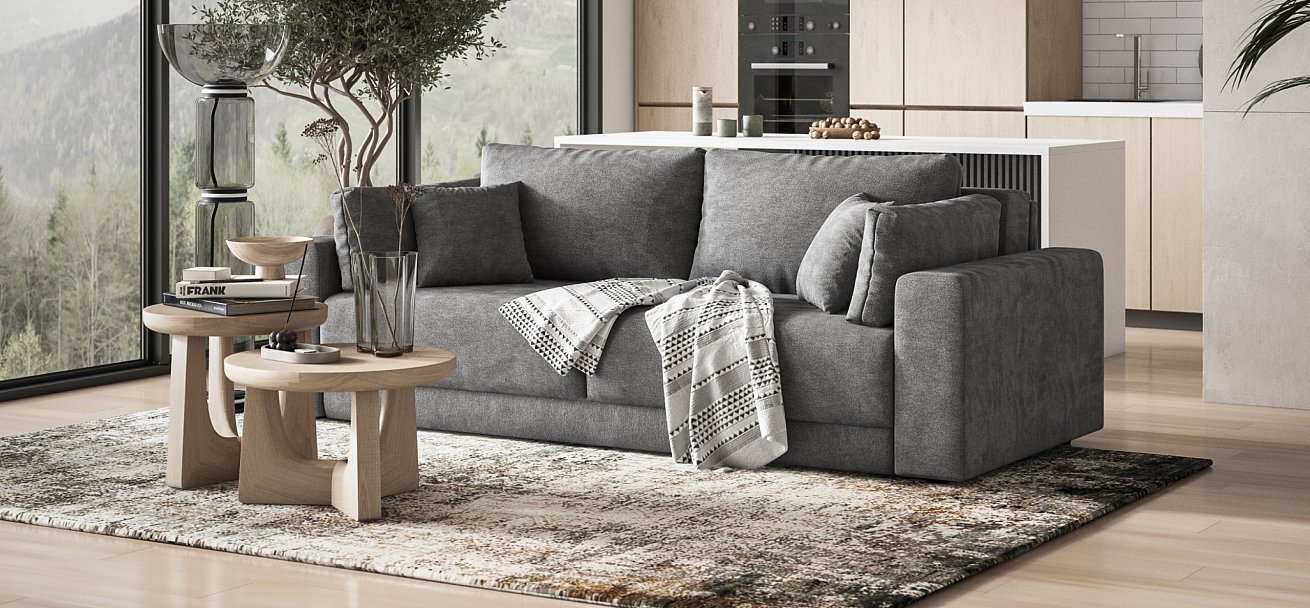 Диван Босс Прайм Шенилл CLOUD графит