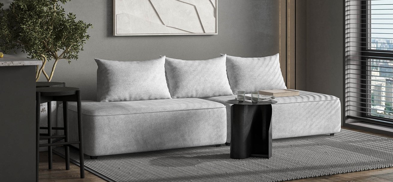 Диван KING TWIN Шенилл CLOUD грей