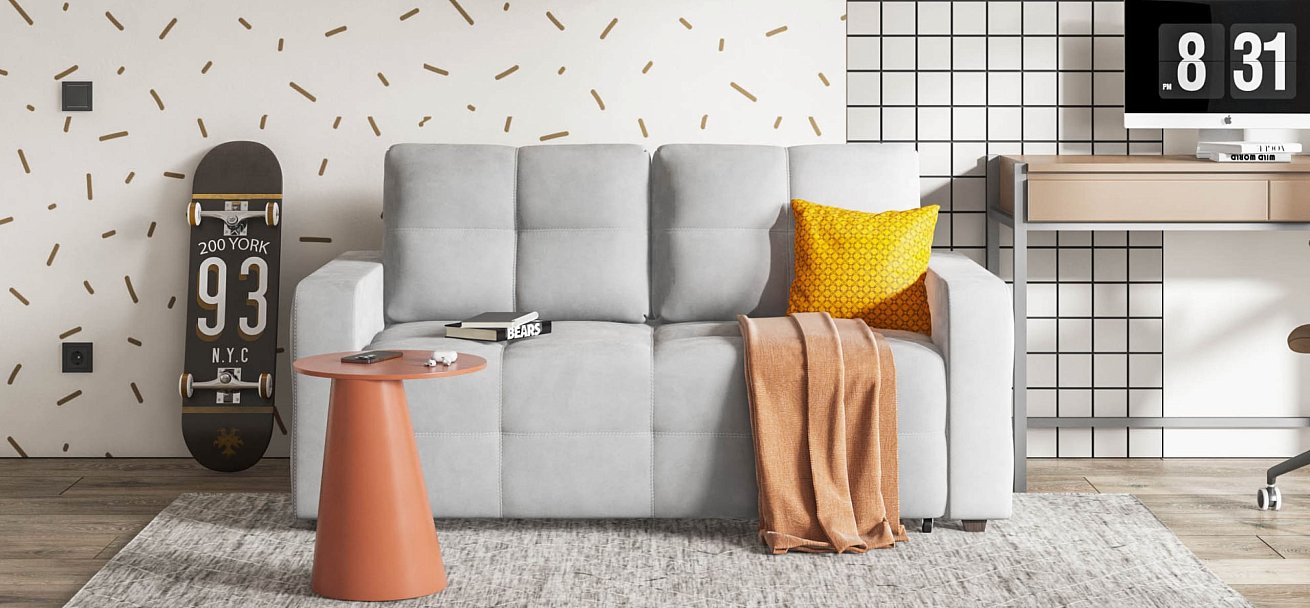 Диван Dandy Compact велюр Monolit сталь