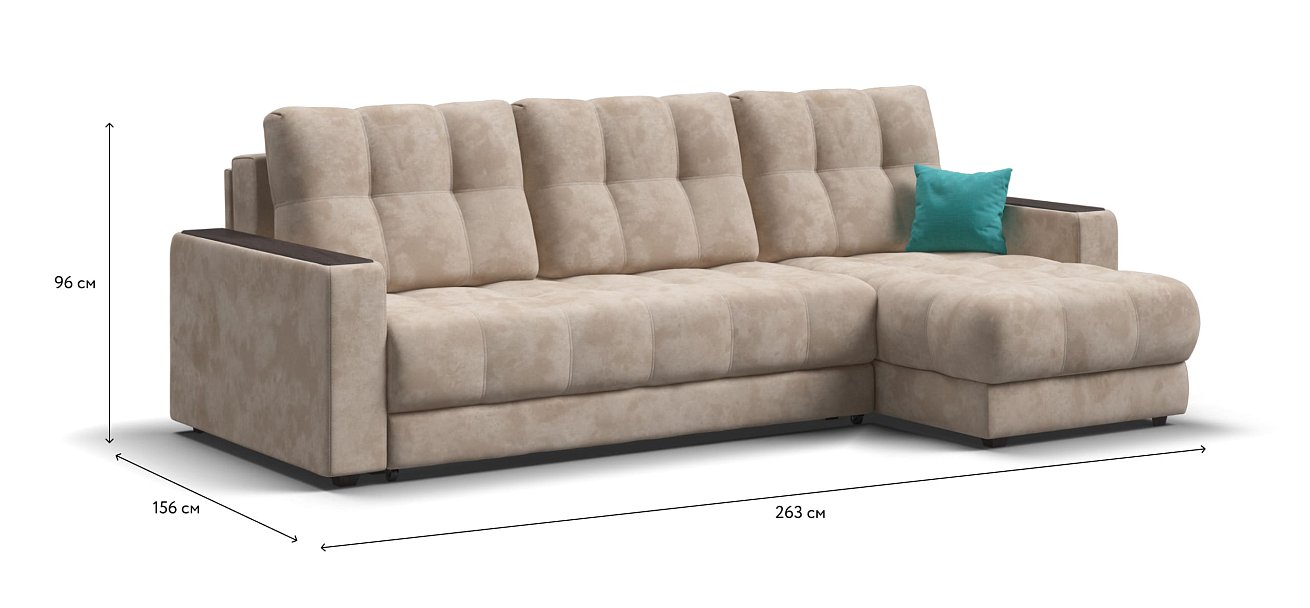 Угловой диван BOSS 3.0 Classic XL велюр Alkantara пепел