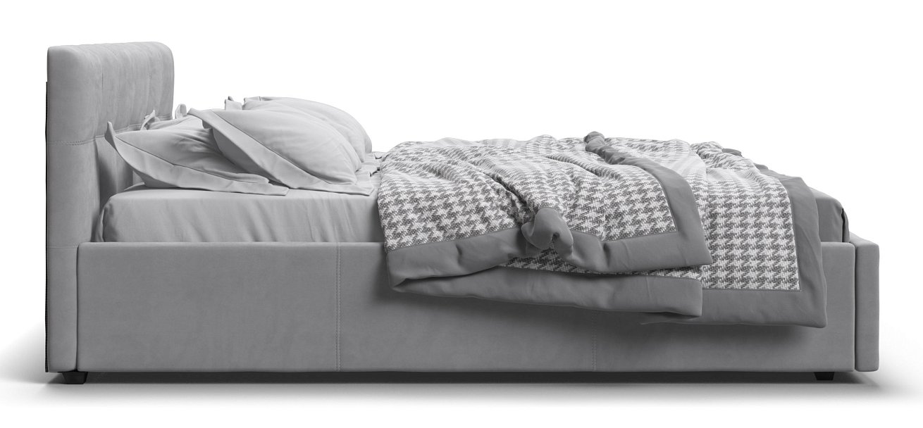 Кровать Белла 160*200 велюр Monolit сталь