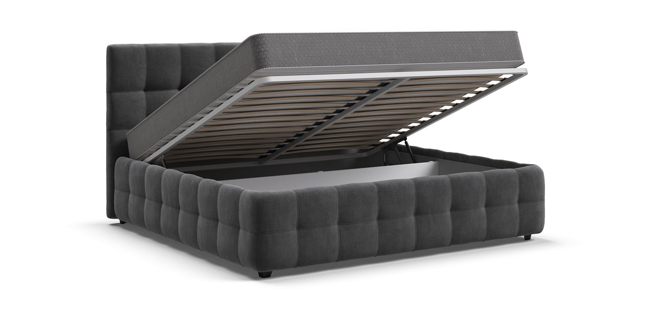 Кровать Босс 180*200 Про велюр Monolit серая