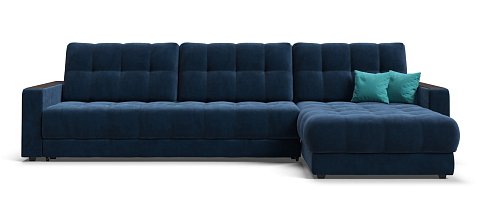 Угловой диван BOSS 3.0 MAX велюр Monolit синий