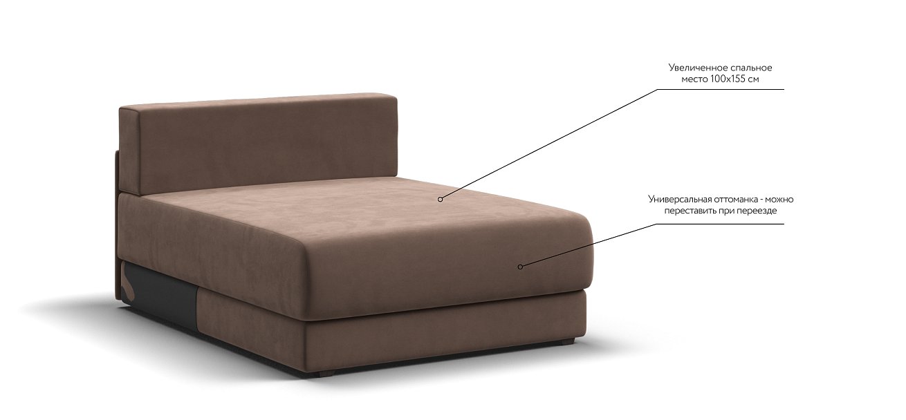 Оттоманка РИЧМОНД MODOOL Велюр Monolit мокко