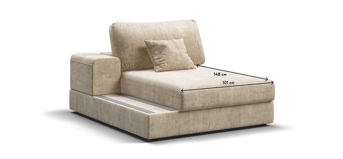 BOSS MODOOL SE оттоманка левая шенилл Gloss беж