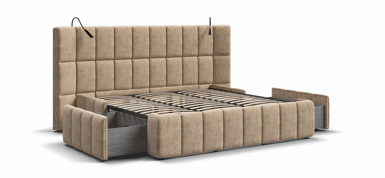 Кровать BOSS.XO 180*200 Велюр Royal шампань NEW