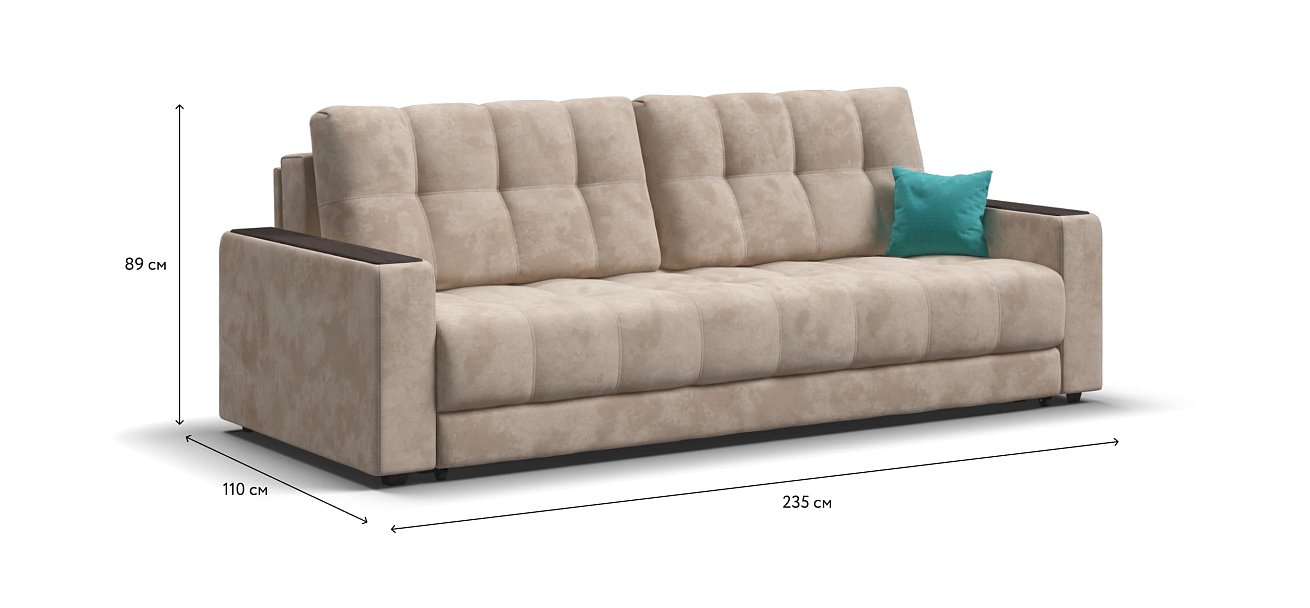 Диван BOSS 2.0 велюр Alkantara пепел