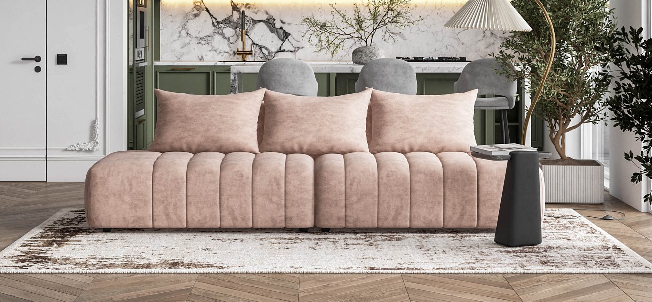 Диван Босс Твин прямой Велюр Royal пион