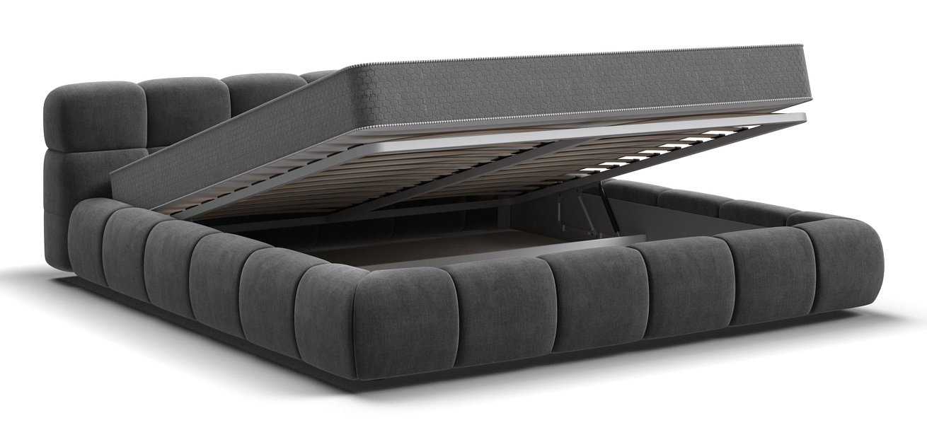 Кровать Босс Дрим 180*200 Про велюр Monolit серая