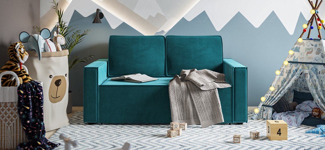 Диван NORD Compact велюр Monolit зеленый