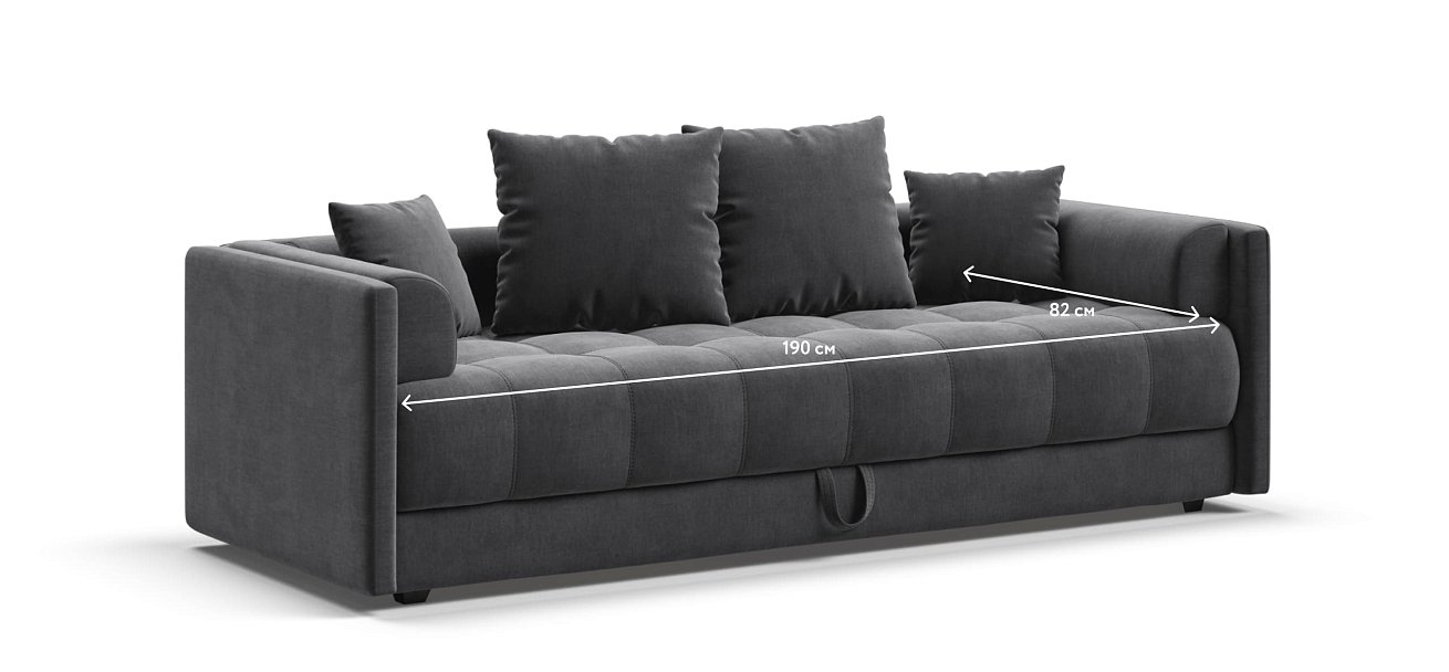 Тахта BOSS велюр Monolit серый