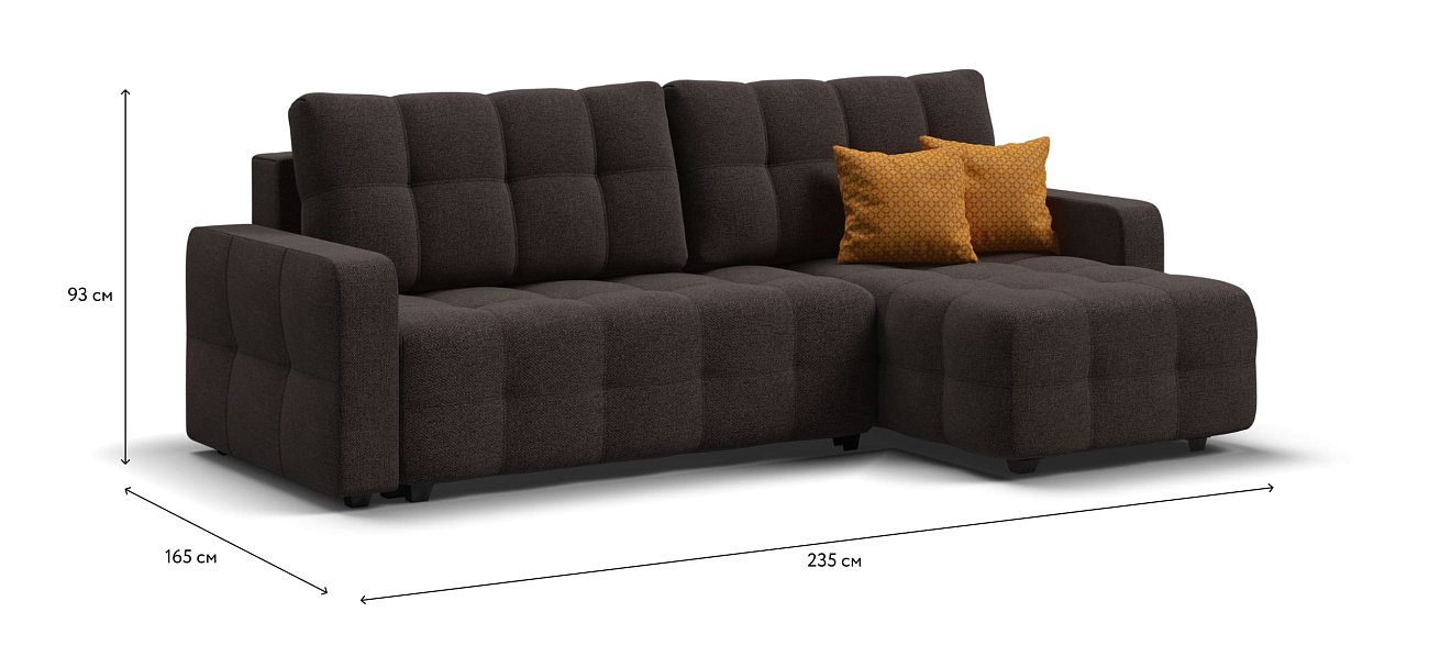 Угловой диван DANDY Euro SE Рогожка Malmo шоколад