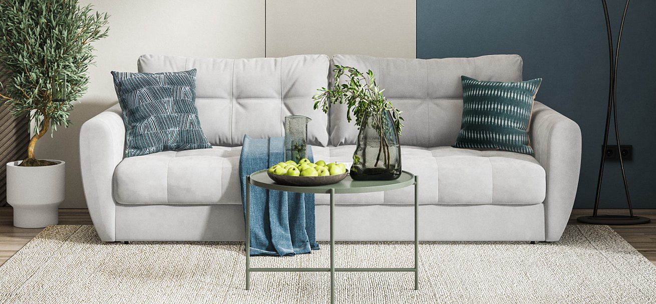 Диван Престон 2.0 велюр Monolit сталь