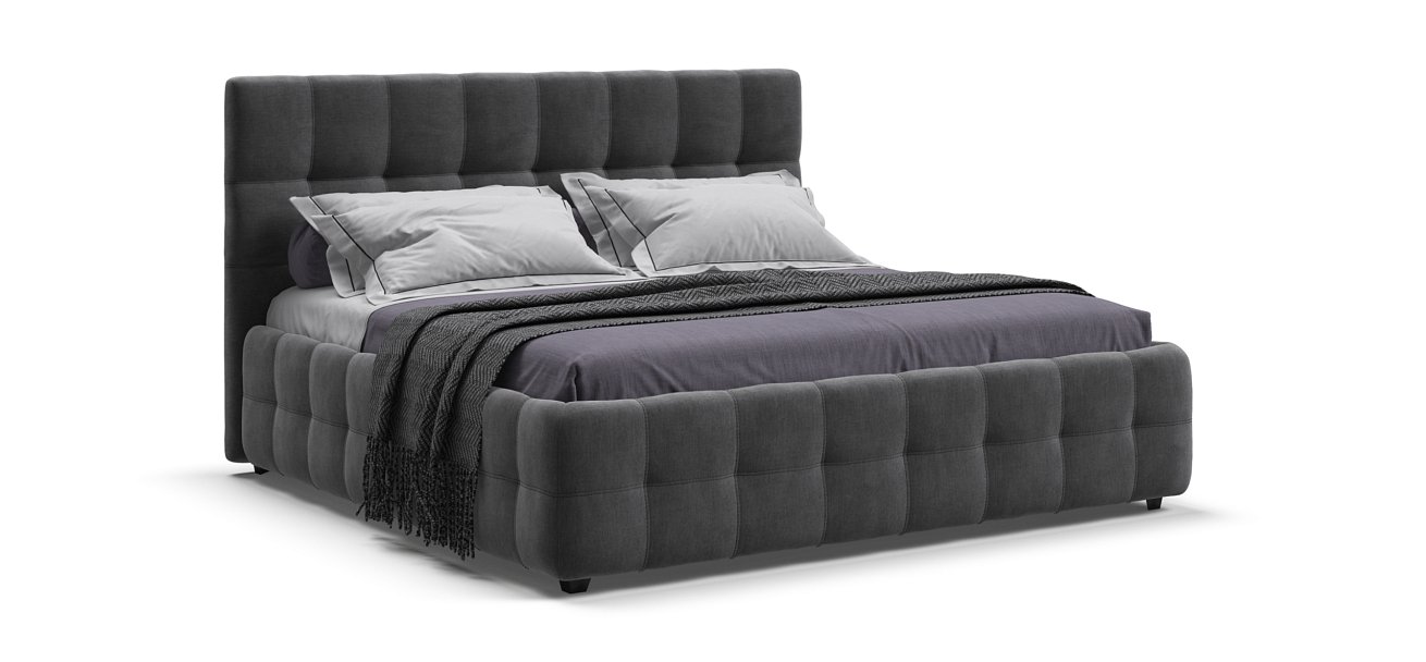 Кровать Босс 180*200 Про велюр Monolit серая