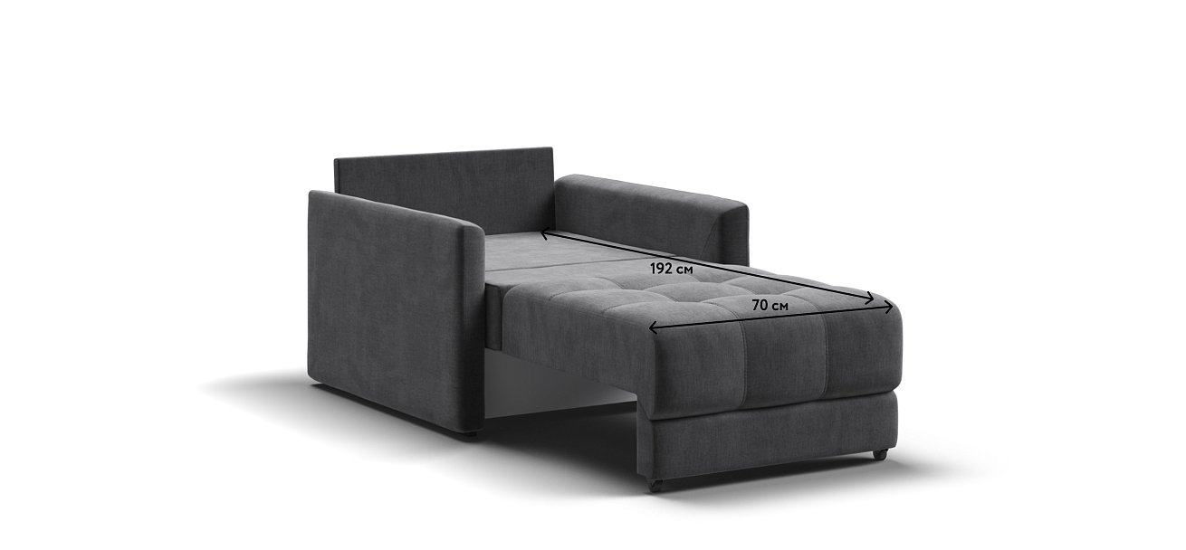 Кресло-кровать BOSS LOFT велюр Monolit серый