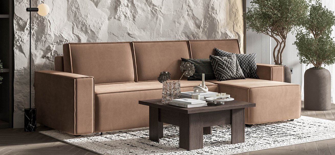 Угловой диван NORD 2.0 Велюр Monolit мокко