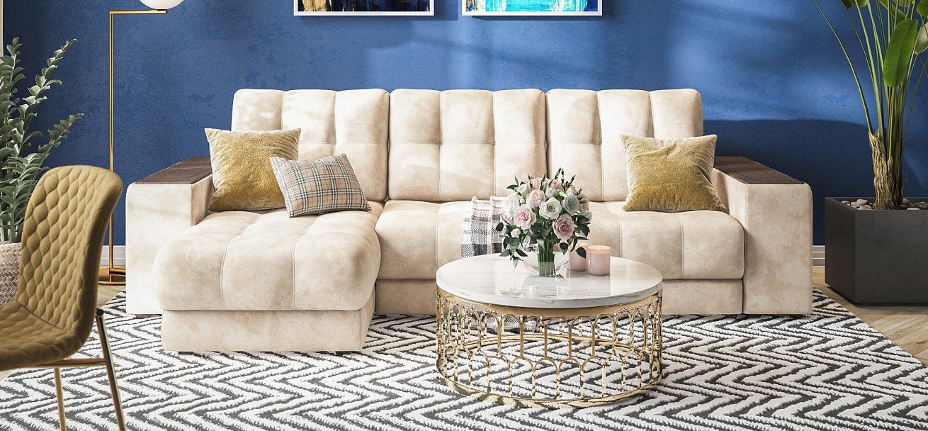 Угловой диван BOSS 3.0 XL велюр Alkantara пепел